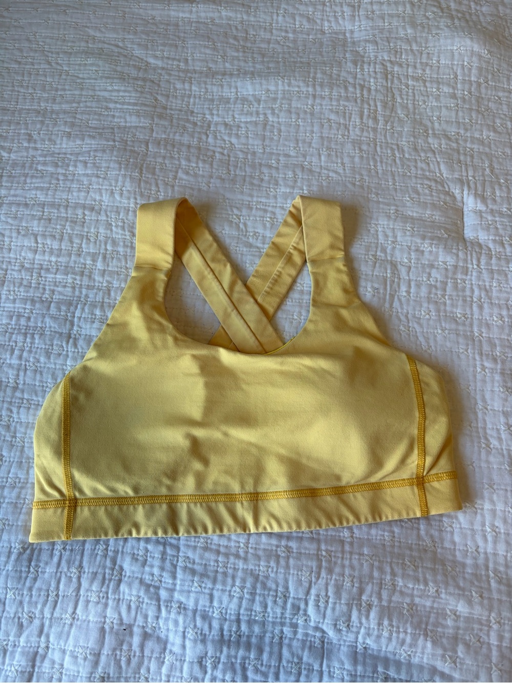 Lululemon Yellow Cross-Back Sports Bra